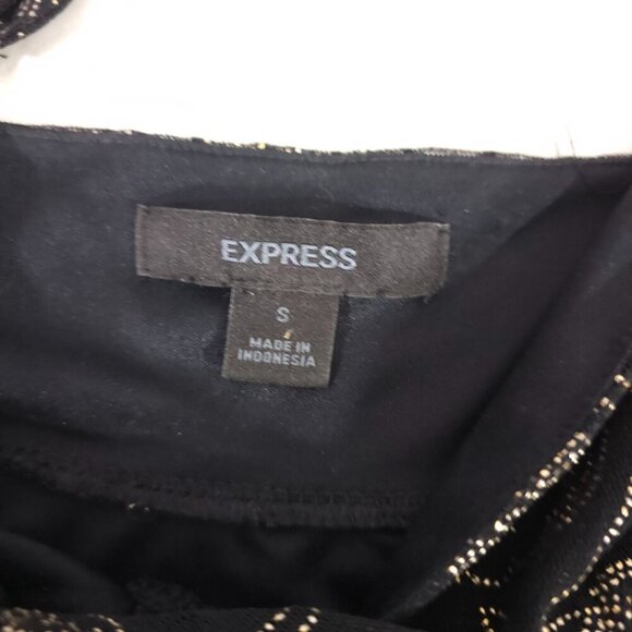 Black Gold Metallic Floral Sleeveless Tank Top With Rhinestone Strap Express S - Picture 6 of 9